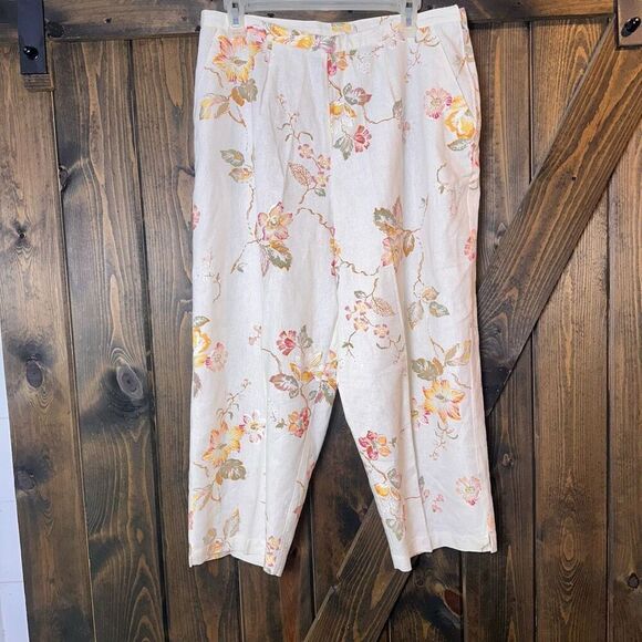 Jonathan Logan High Waist Floral Pleated Pants - Picture 1 of 5